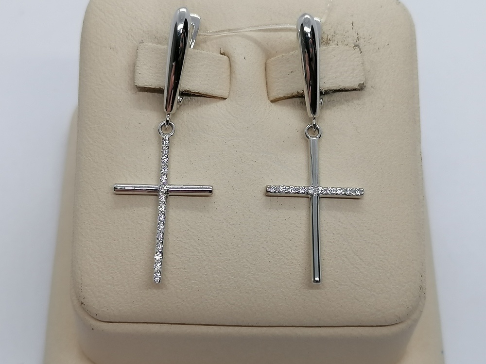 с4539б СЕРЬГИ С КАМНЯМИ (Au 585)