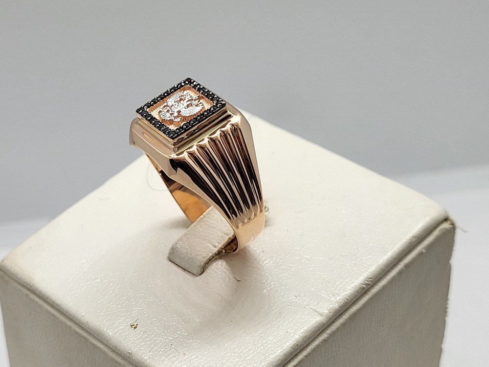 КОЛЬЦО ПЕЧАТКА с камнями (Au 585)