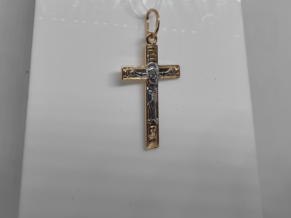 ПОДВЕСКА КРЕСТ без камня (Au 585)