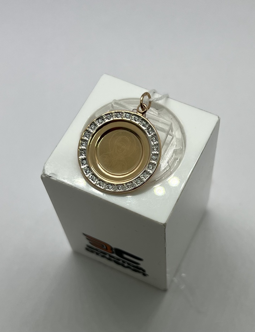 ПОДИКИ585 ПОДВЕСКА ИКОНА С КАМНЯМИ (Au 585)