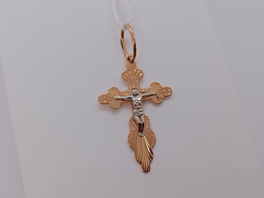 ПОДВЕСКА КРЕСТ БЕЗ КАМНЯ (Au 585)