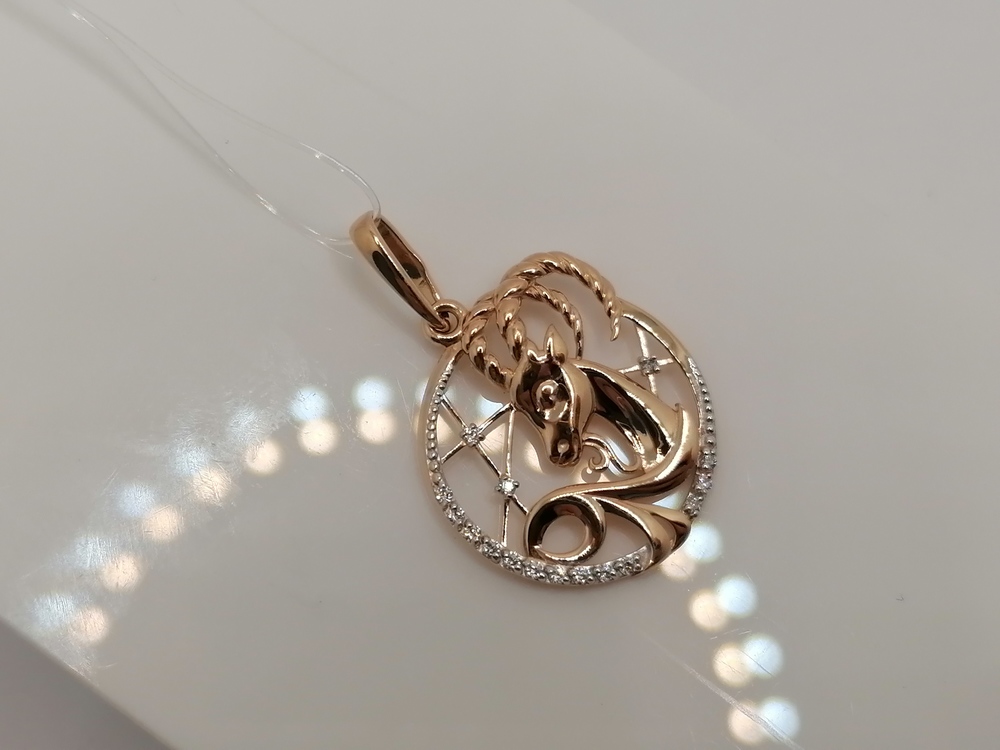 101118-1102 ПОДВЕСКА С КАМНЯМИ (Au 585)