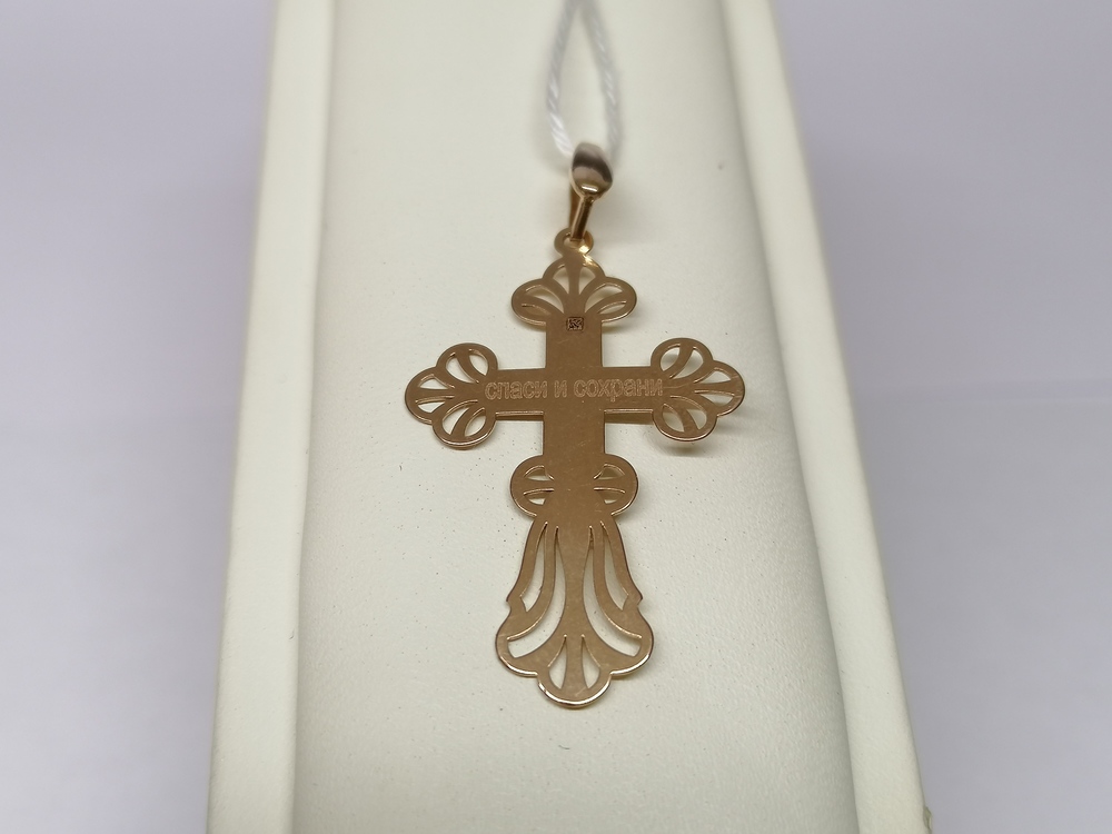 ПОДВЕСКА КРЕСТ БЕЗ КАМНЯ (Au 585)