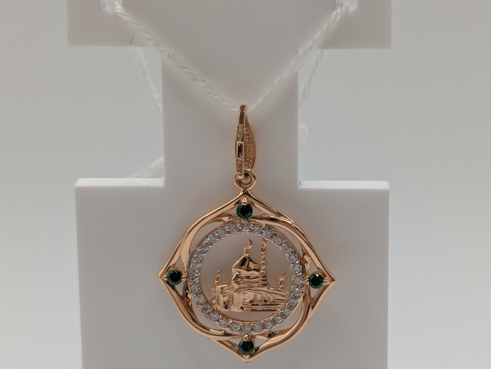 ПОДМКИ585 ПОДВЕСКА МЕЧЕТЬ С КАМНЯМИ (Au 585)