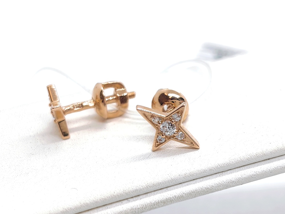 СЕРЬГИ ПУСЕТЫ с камнями (Au 585)