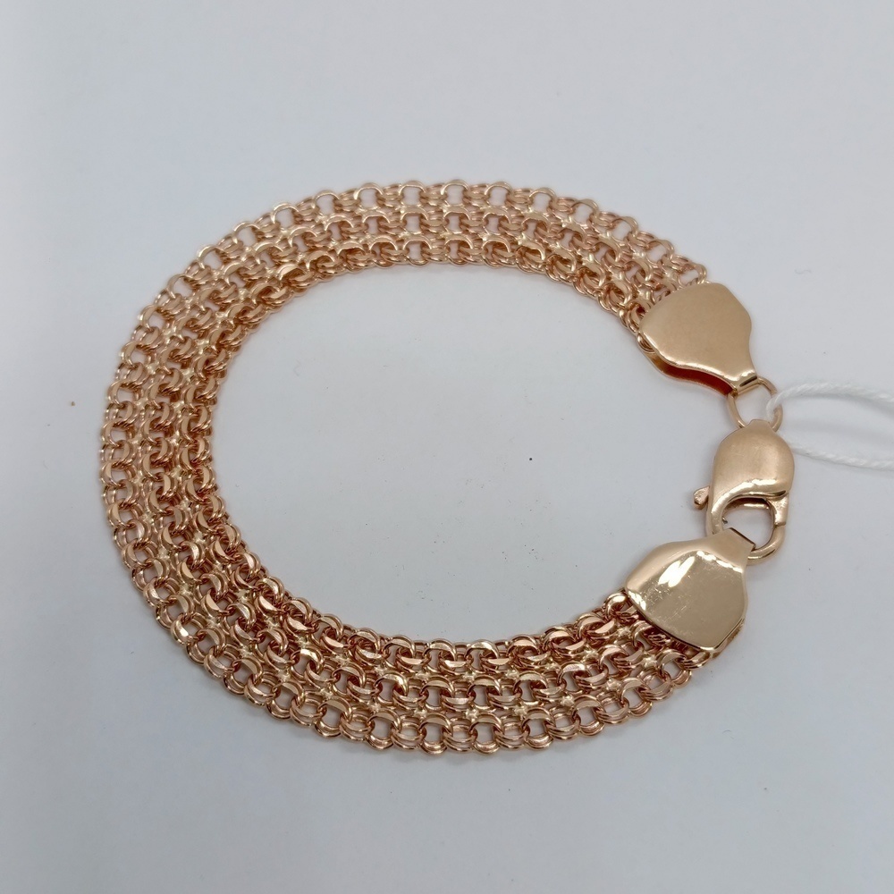 Бисмарк Б50 Трехрядный БРАСЛЕТ ПУСТОТЕЛЫЙ (Au 585)