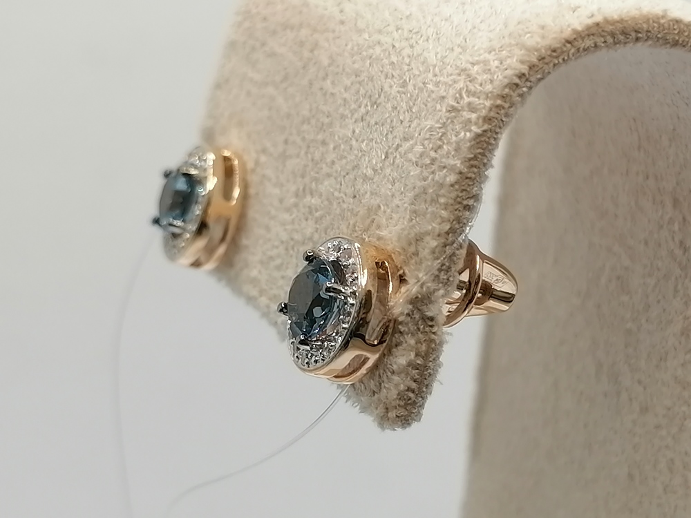 СЕРЬГИ ПУСЕТЫ лондон-топаз (Au 585)