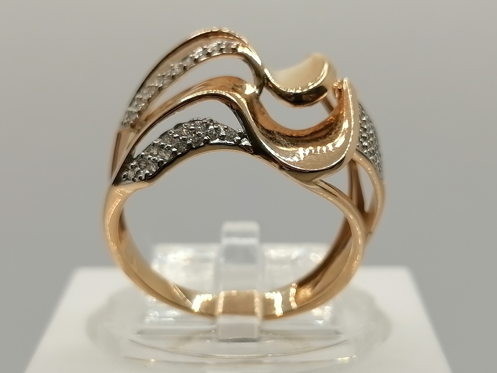 КОЛЬЦО С КАМНЯМИ (Au 585)