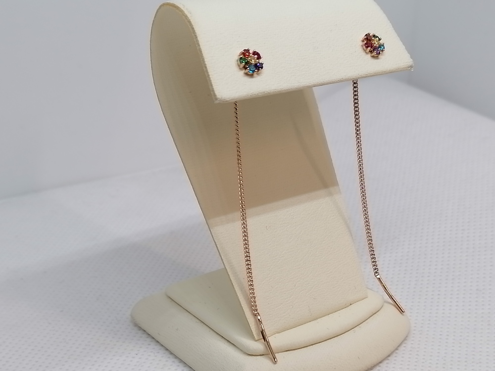 СЕРЬГИ ПРОДЕВКИ с камнями (Au 585)