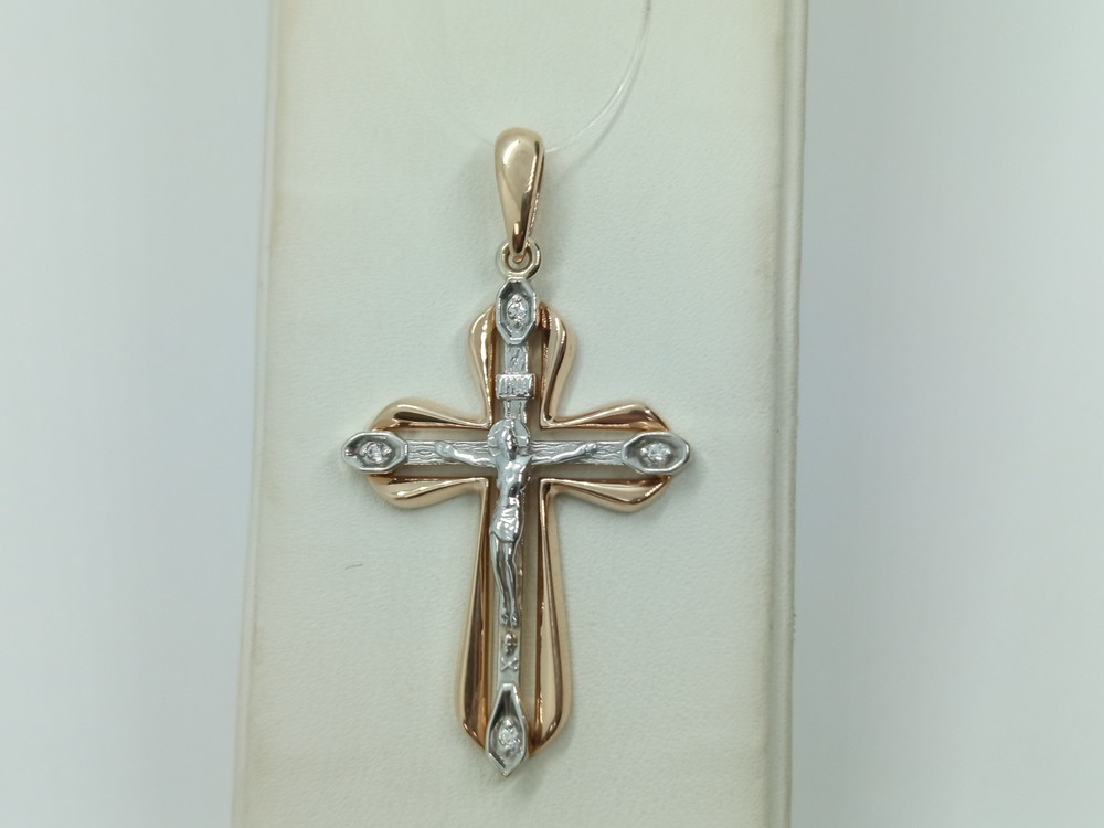 ПОДВЕСКА КРЕСТ с камнями (Au 585)