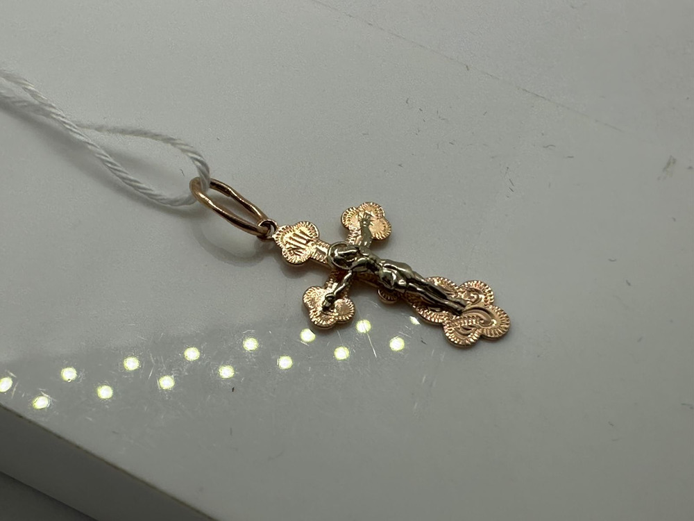 ПОДВЕСКА КРЕСТ БЕЗ КАМНЯ (Au 585)