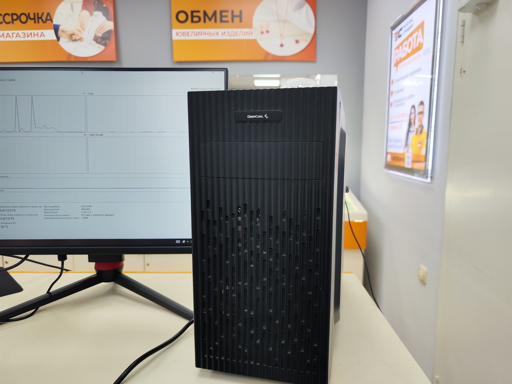 Системный блок Deepcool; Ryzen 5 4500U, GeForce RTX 3060, 16 Гб, 500 Гб, Нет