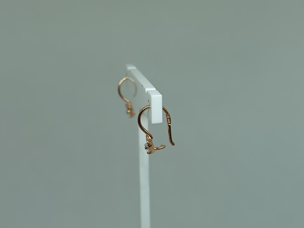 СЕРЬГИ ПЕТЕЛЬКА с камнем (Au 585)