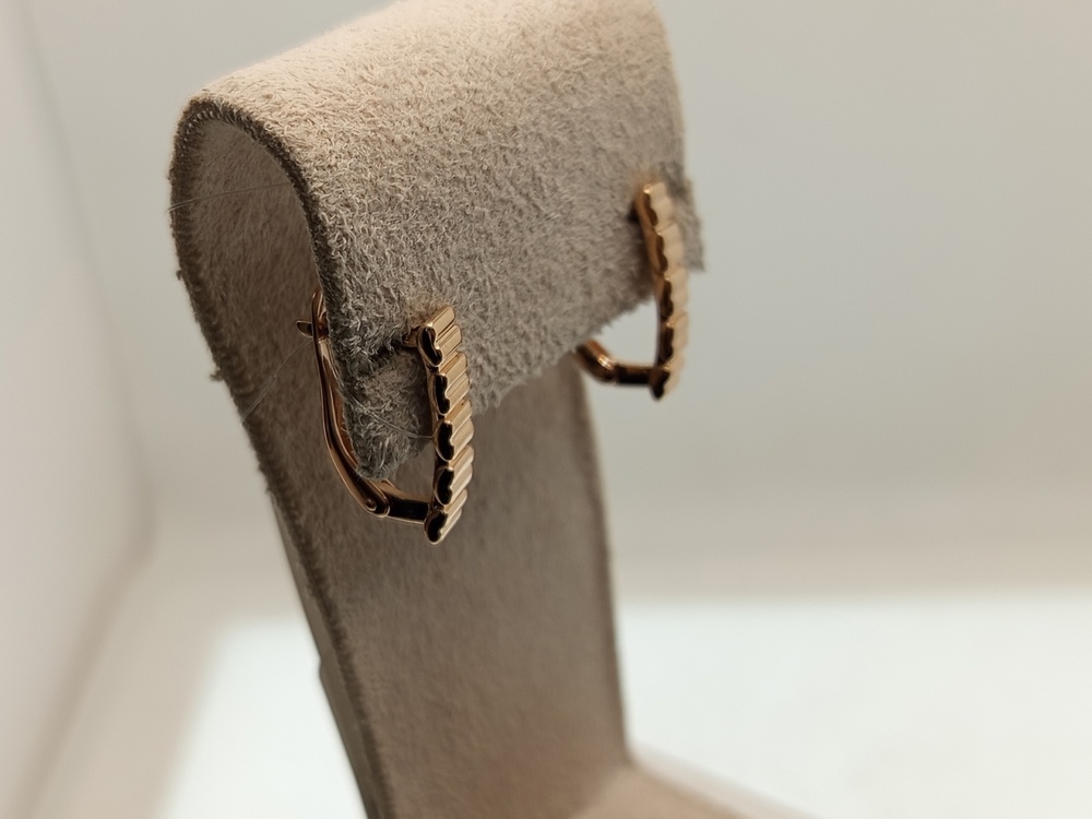 СЕРЬГИ ПЕТЕЛЬКА с камнями (Au 585)