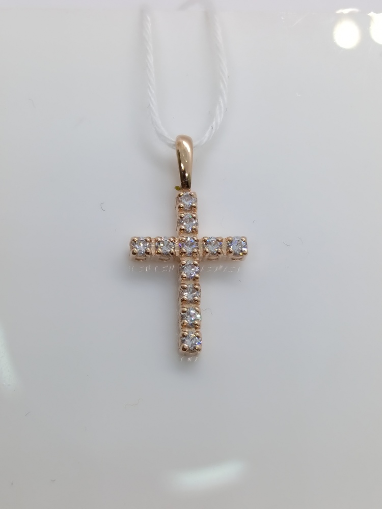 ПОДВЕСКА КРЕСТ С КАМНЯМИ (Au 585)