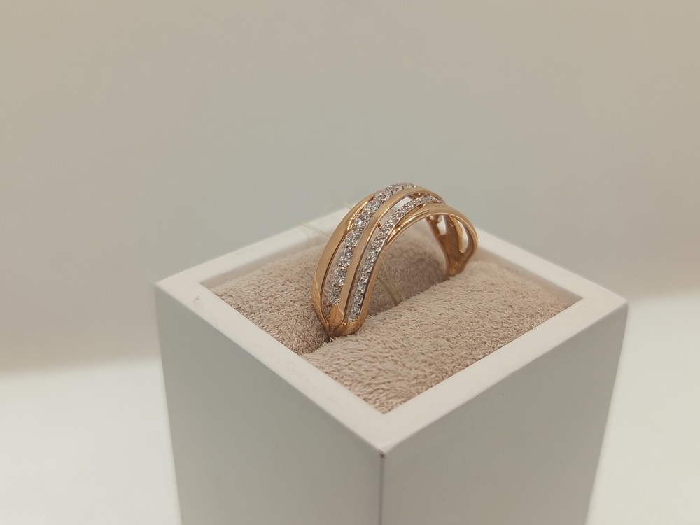 КОЛЬЦО С КАМНЯМИ (Au 585)