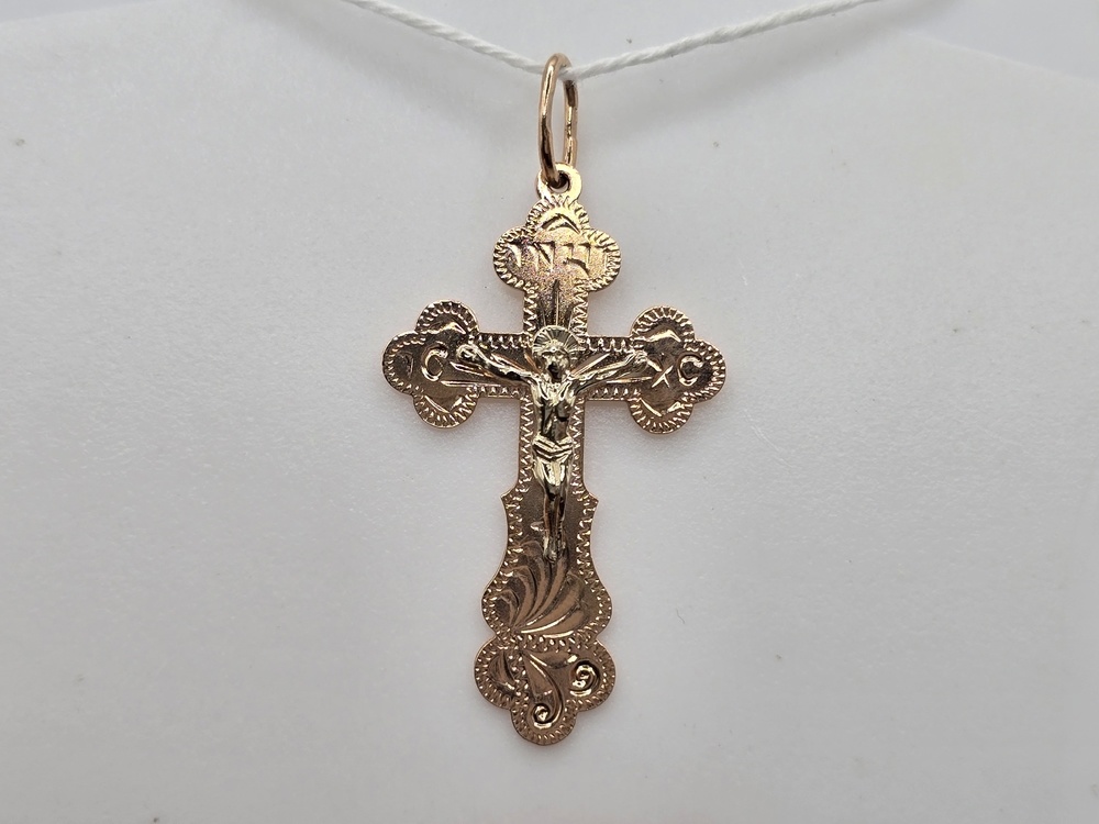 ПОДКБК585 ПОДВЕСКА КРЕСТ БЕЗ КАМНЯ (Au 585)