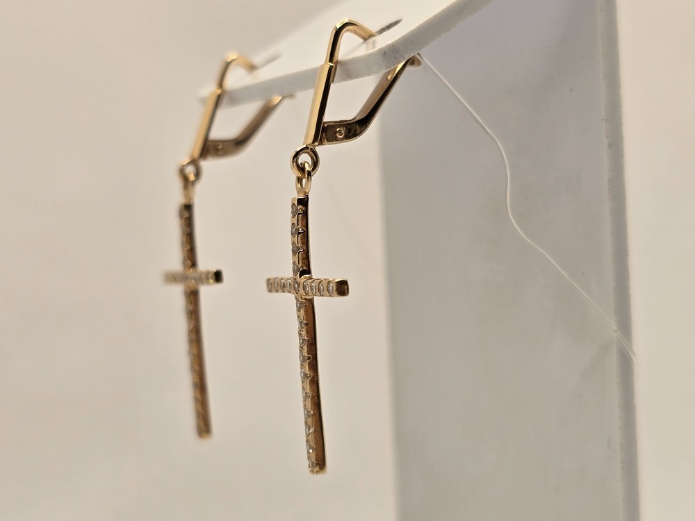 12168 СЕРЬГИ С КАМНЯМИ (Au 585)