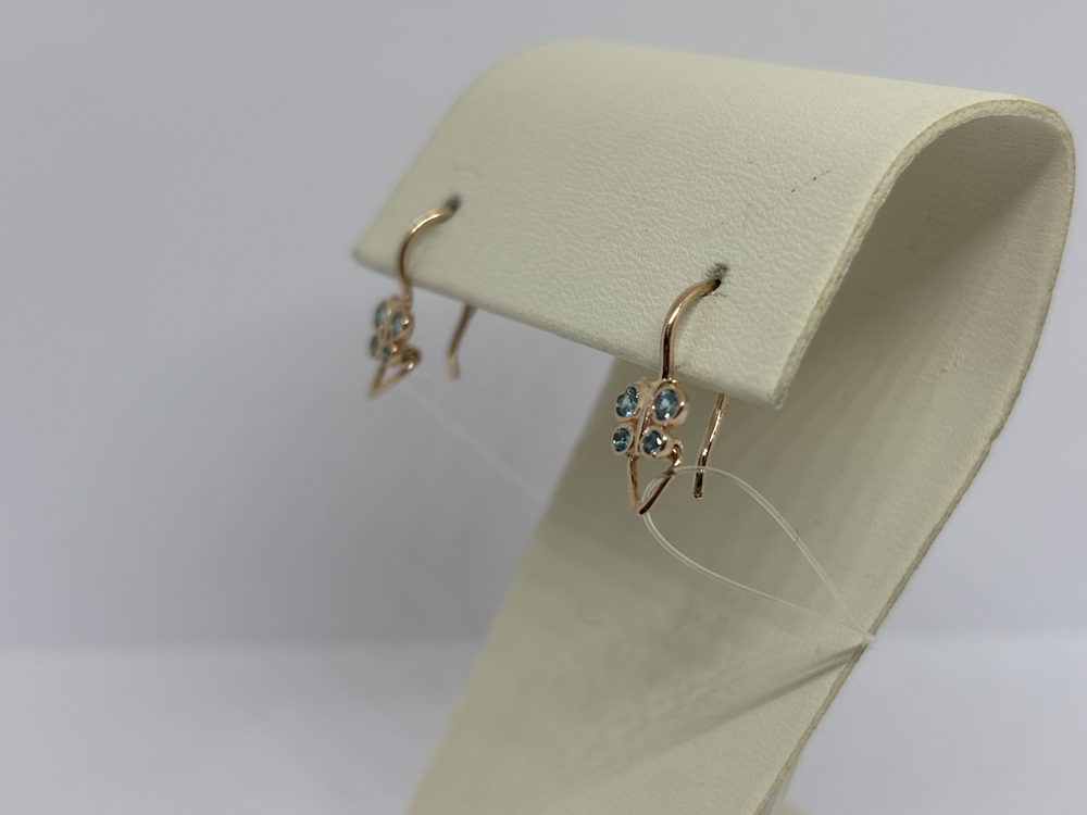 СЕРЬГИ ПЕТЕЛЬКА с камнями (Au 585)