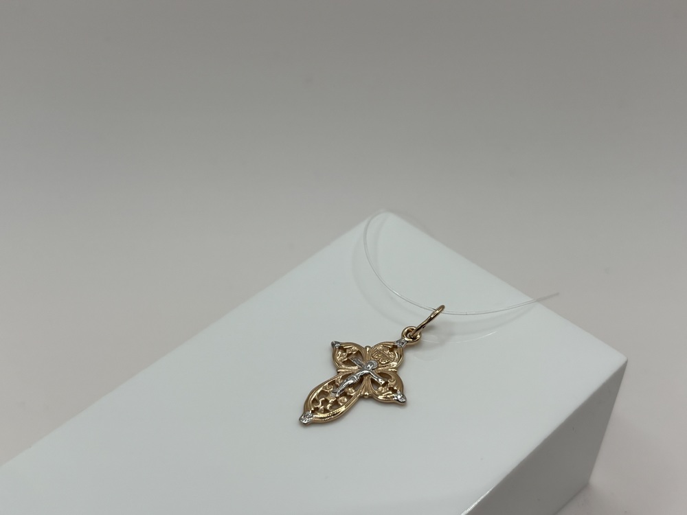 ПОДВЕСКА КРЕСТ с камнями (Au 585)