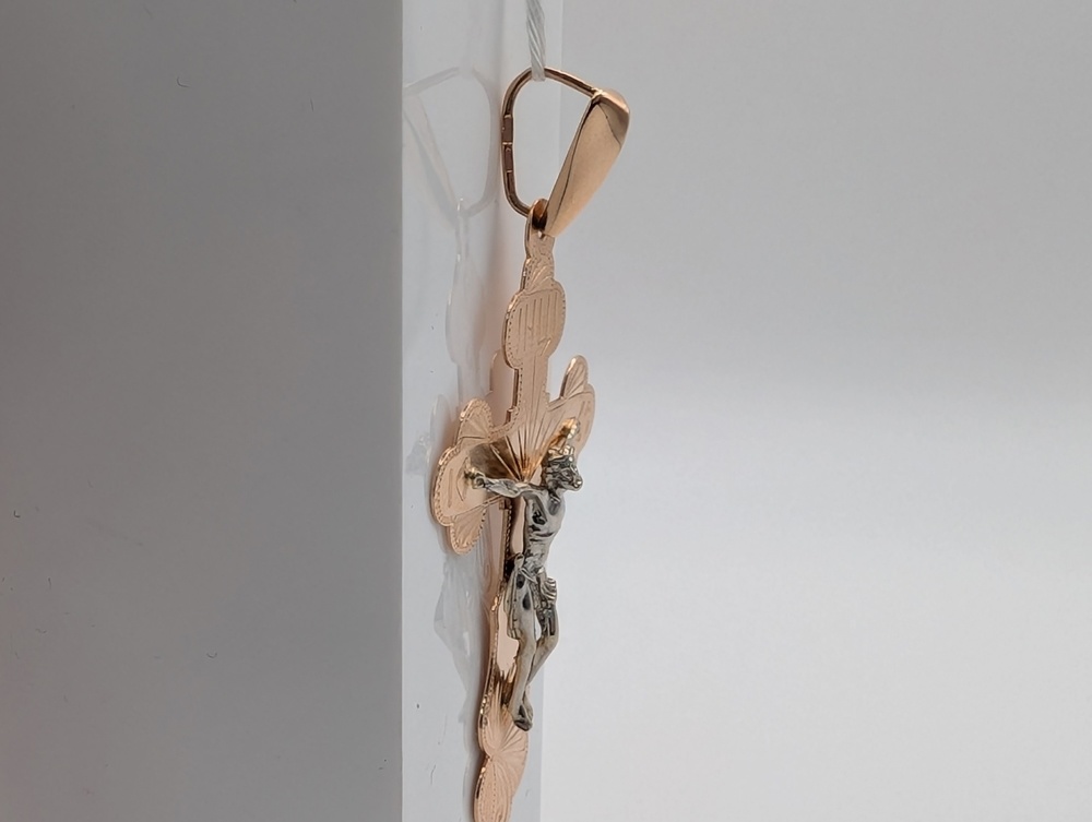 ПОДВЕСКА КРЕСТ БЕЗ КАМНЯ (Au 585)