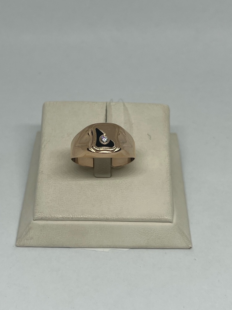 КОЛЬЦО ПЕЧАТКА Эмаль с камнем (Au 585)