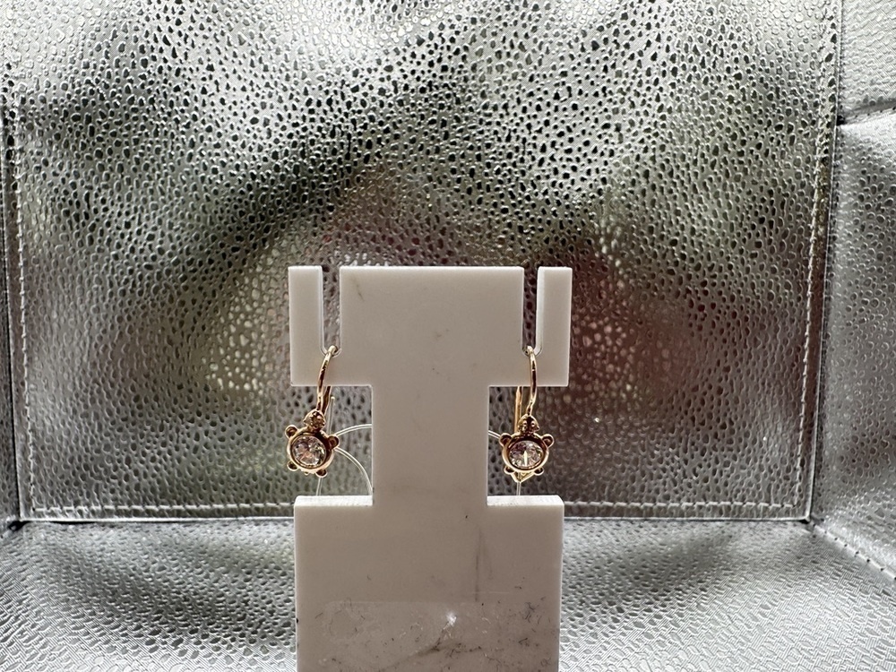 СЕРЬГИ ПЕТЕЛЬКА с камнями (Au 585)