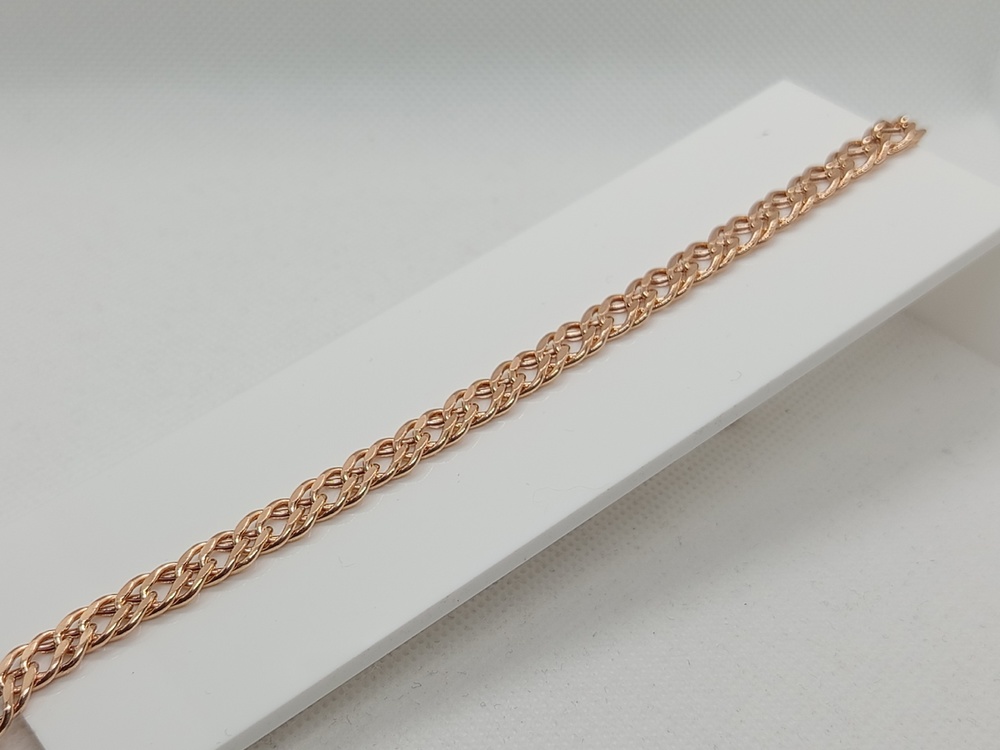 7120154П-21 БРАСЛЕТ ПУСТОТЕЛЫЙ Ромб двойной (Au 585)