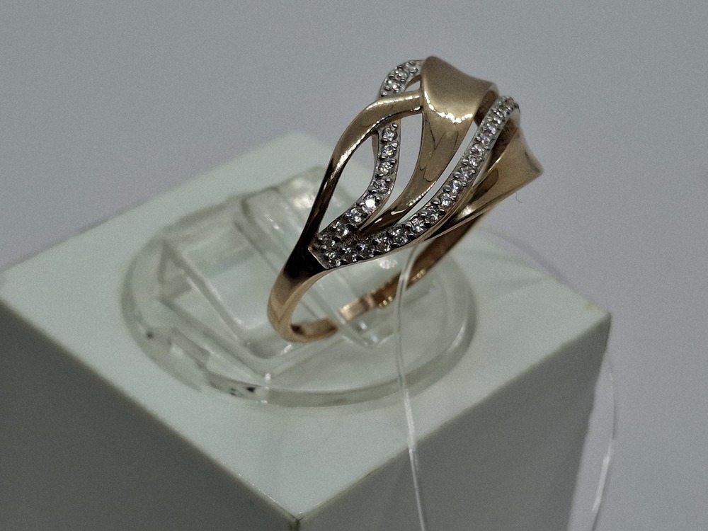 КОЛЬЦО С КАМНЯМИ (Au 585)