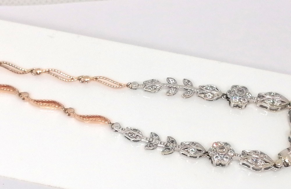 КОЛЬЕ С КАМНЯМИ Au 585