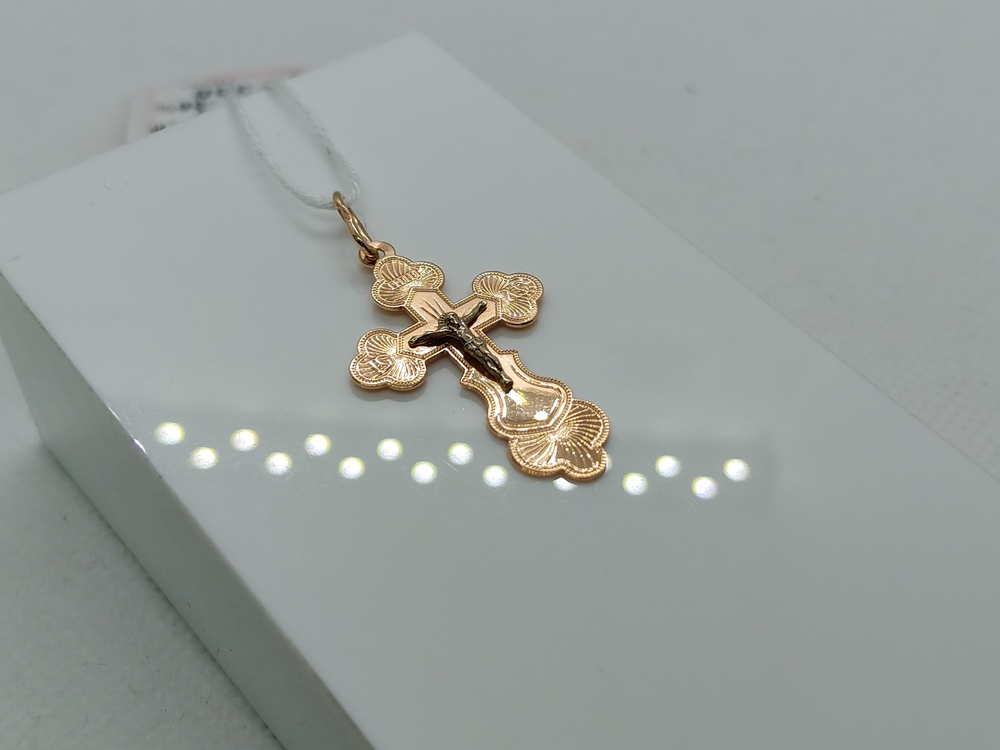 ПОДКБК585 ПОДВЕСКА КРЕСТ БЕЗ КАМНЯ (Au 585)