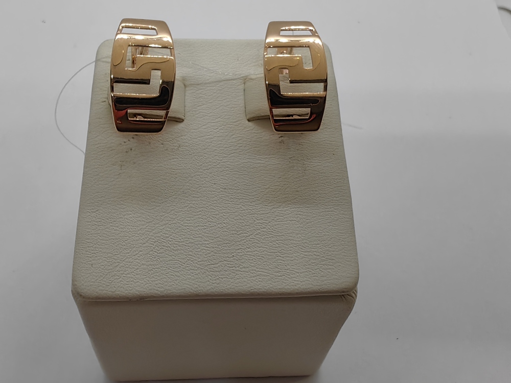 08-208404 СЕРЬГИ БЕЗ КАМНЯ (Au 585)