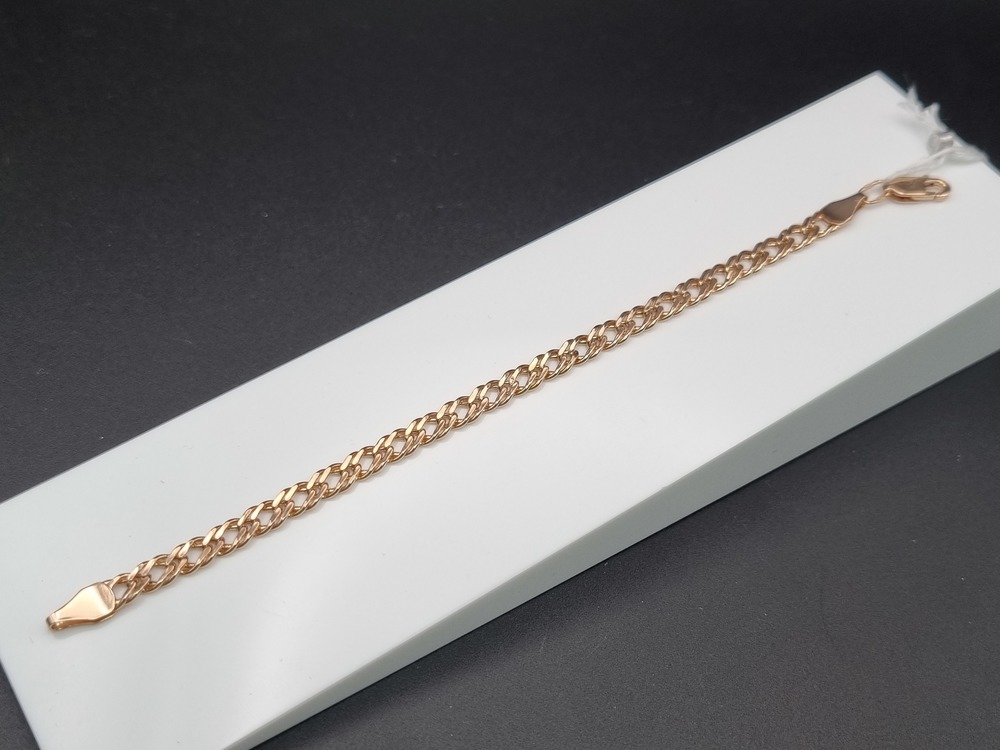 БРАСЛЕТ ПУСТОТЕЛЫЙ Ромб двойной Au 585