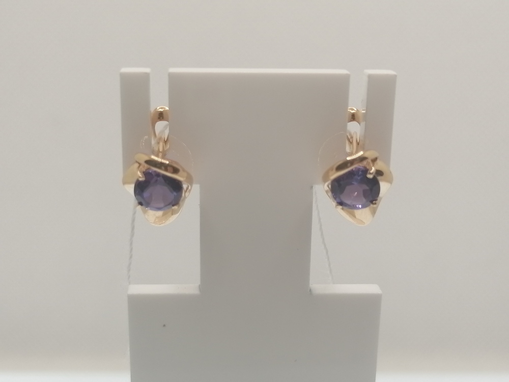 СЕРЬГИ С КАМНЕМ (Au 585)