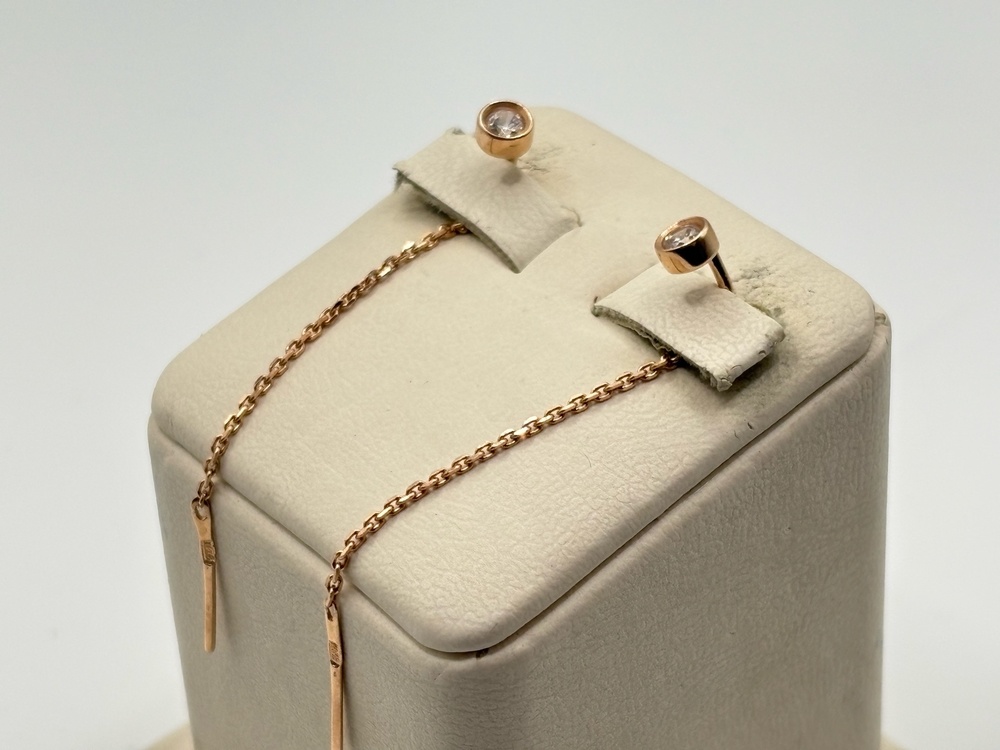 51-123-00503-1 СЕРЬГИ ПРОДЕВКИ с камнем (Au 585)