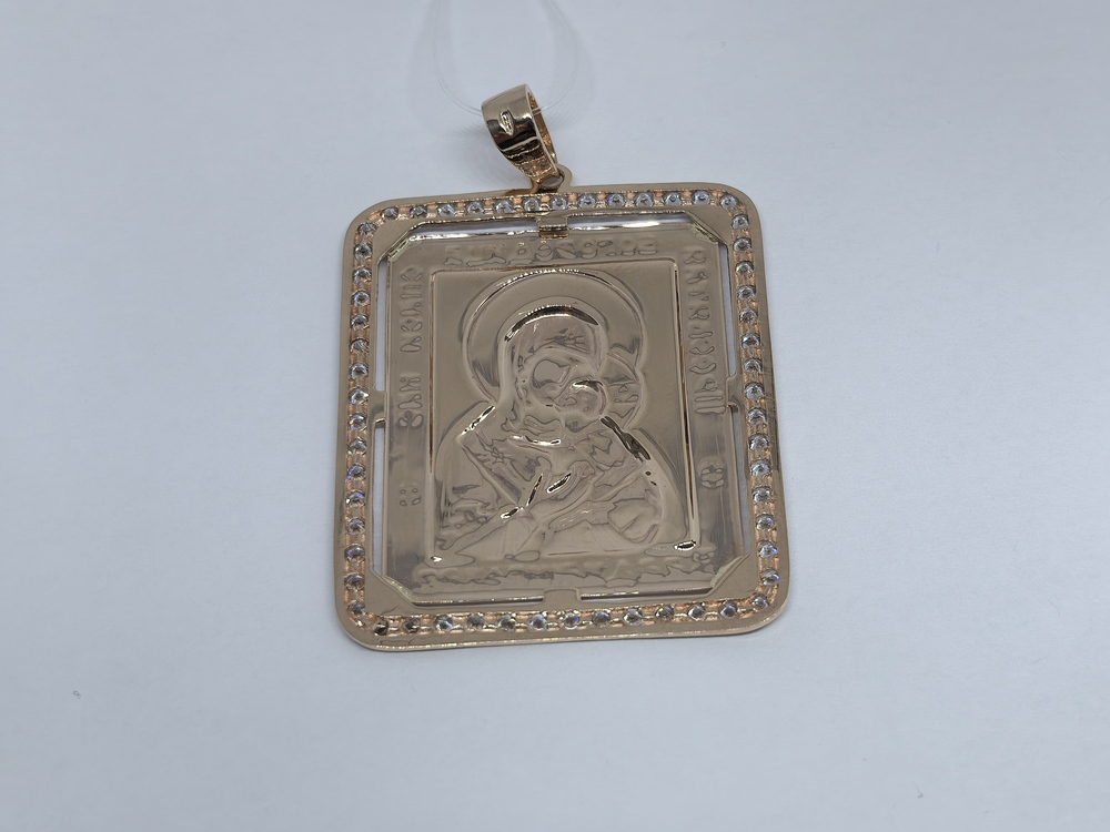 ПИ-249 к_au ПОДВЕСКА ИКОНА с камнями (Au 585)