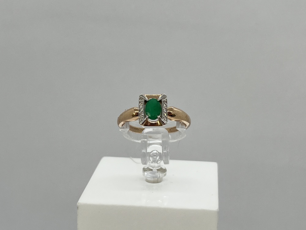 КОЛЬЦО Бриллиант, изумруд (Au 585)