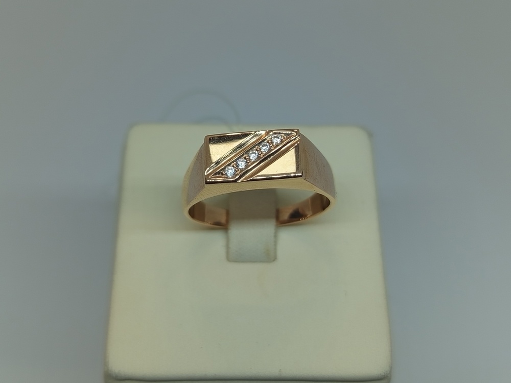 КОЛЬЦО ПЕЧАТКА с камнями (Au 585)