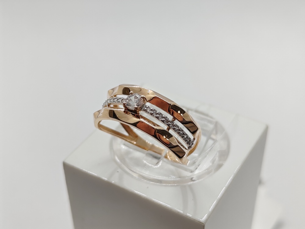 КОЛЬЦО С КАМНЯМИ (Au 585)