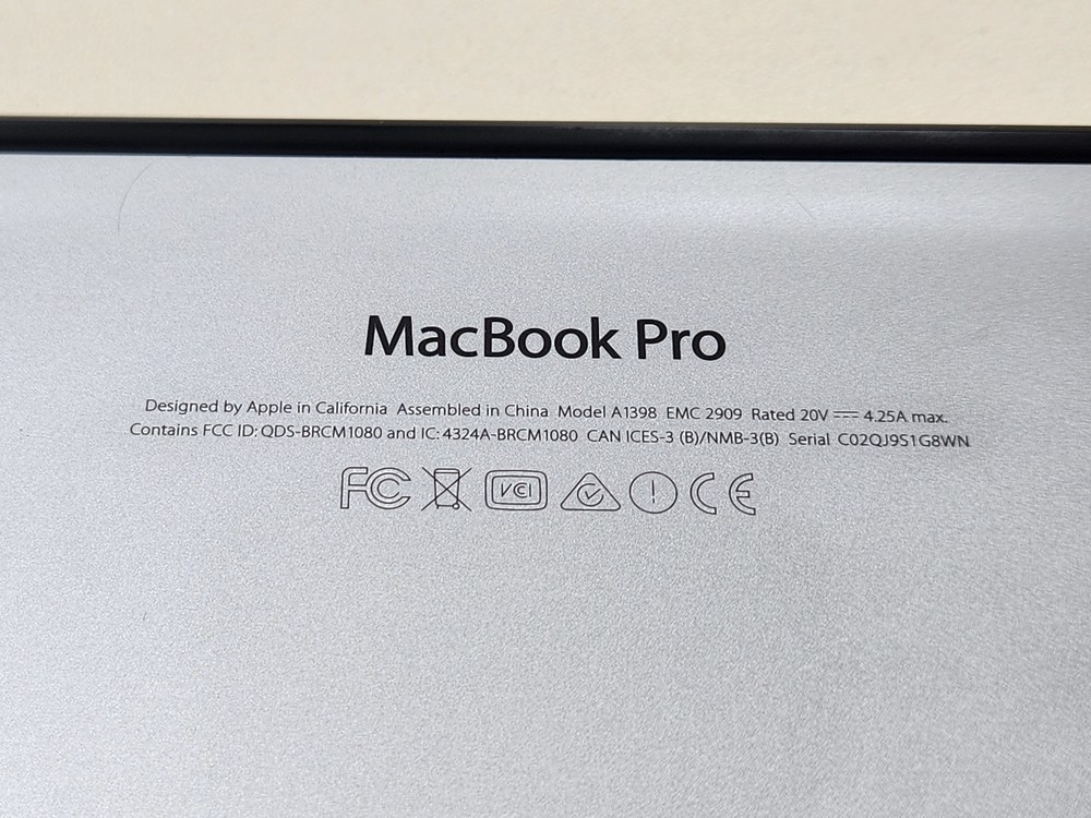 Ноутбук Apple MacBook Pro с дисплеем Retina 15 дюймов (2015) A1398