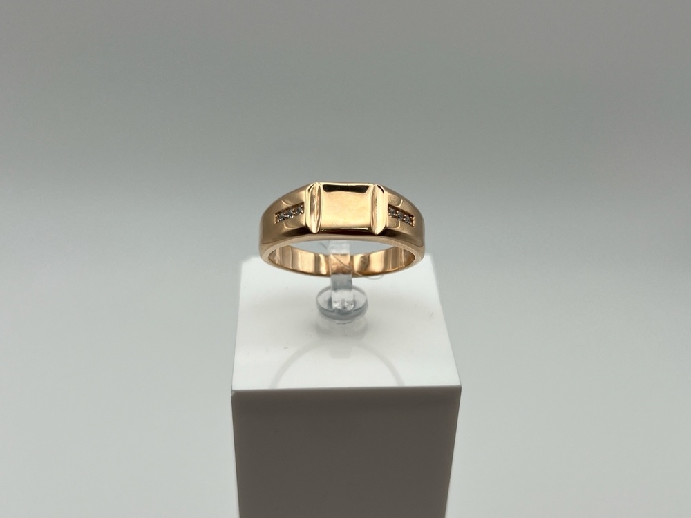 08-510146 КОЛЬЦО ПЕЧАТКА с камнями (Au 585)