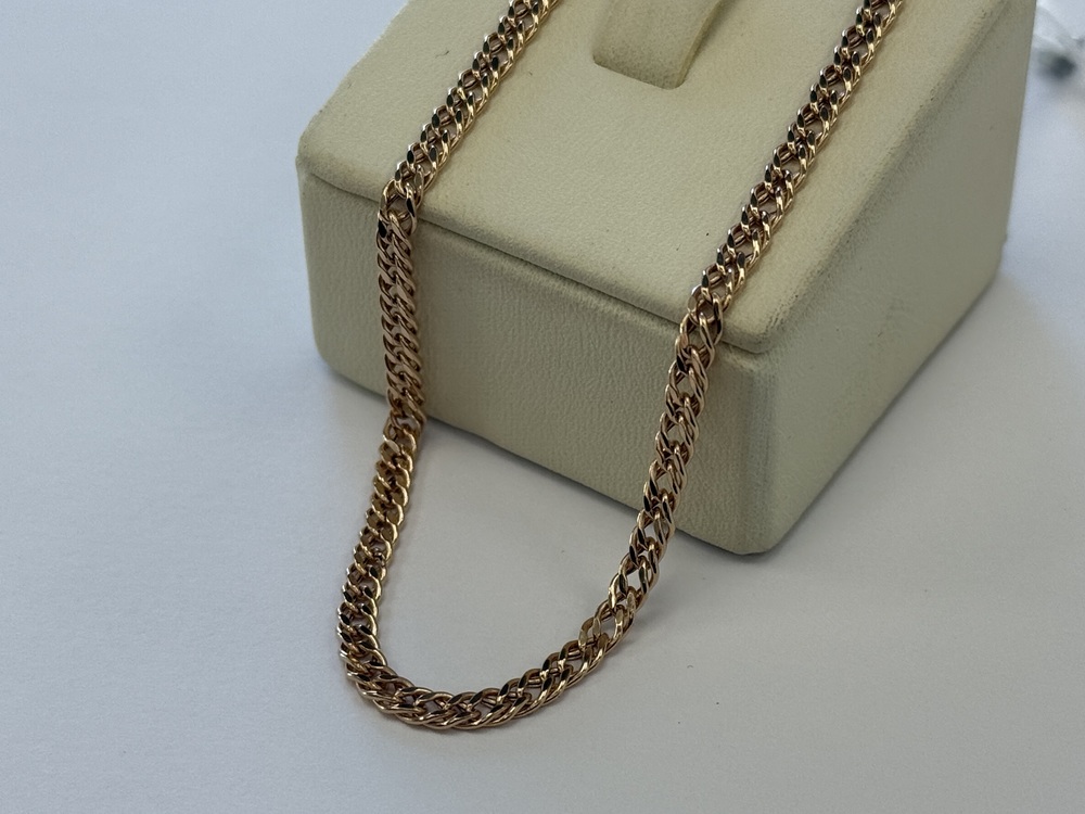 БРАСЛЕТ ПУСТОТЕЛЫЙ Ромб двойной Au 585