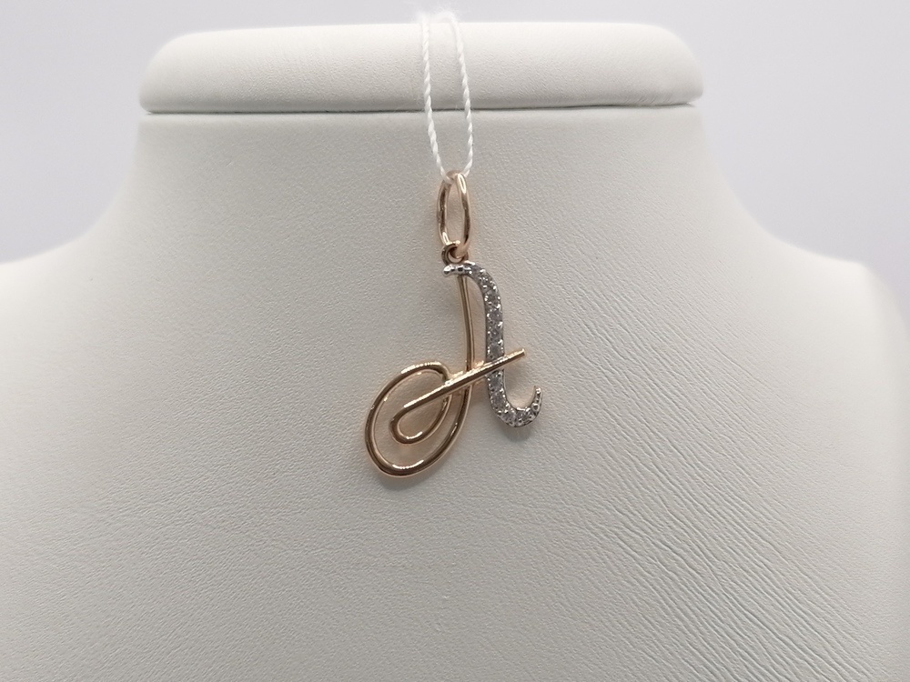 ПОДВЕСКА БУКВА А с камнями (Au 585)