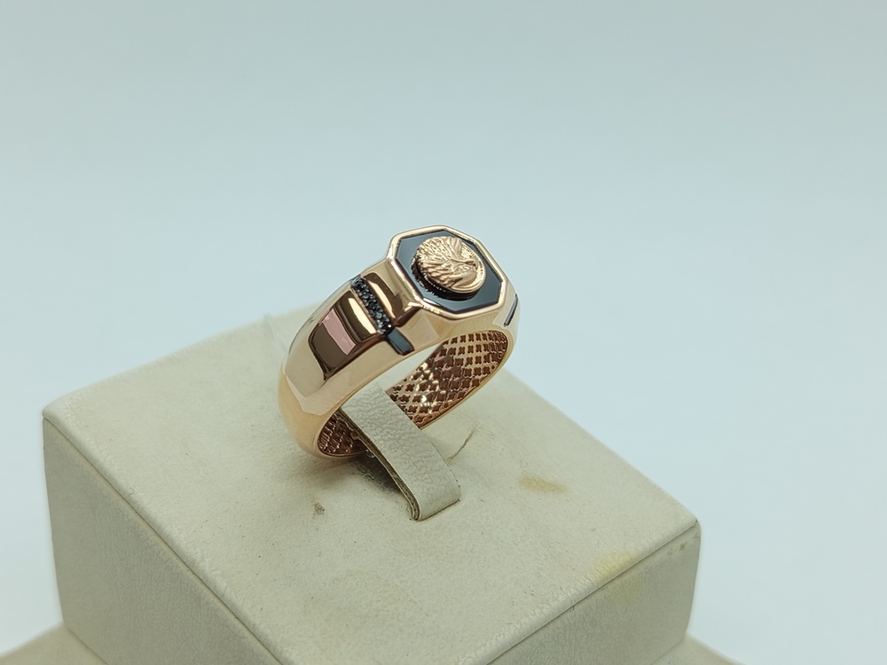 КОЛЬЦО ПЕЧАТКА с камнями (Au 585)