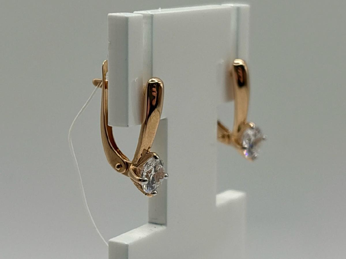 009822-1102 СЕРЬГИ С КАМНЕМ (Au 585)