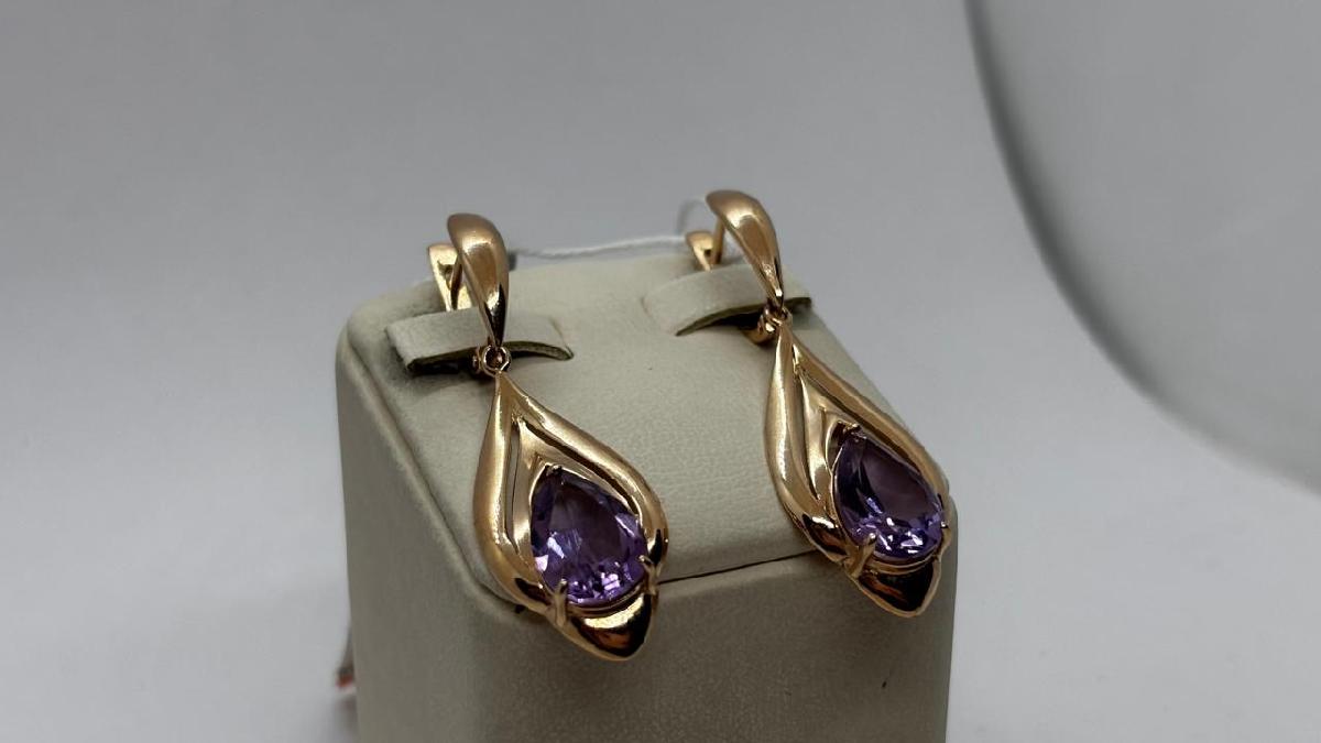 СЕРЬГИ С КАМНЕМ (Au 585)