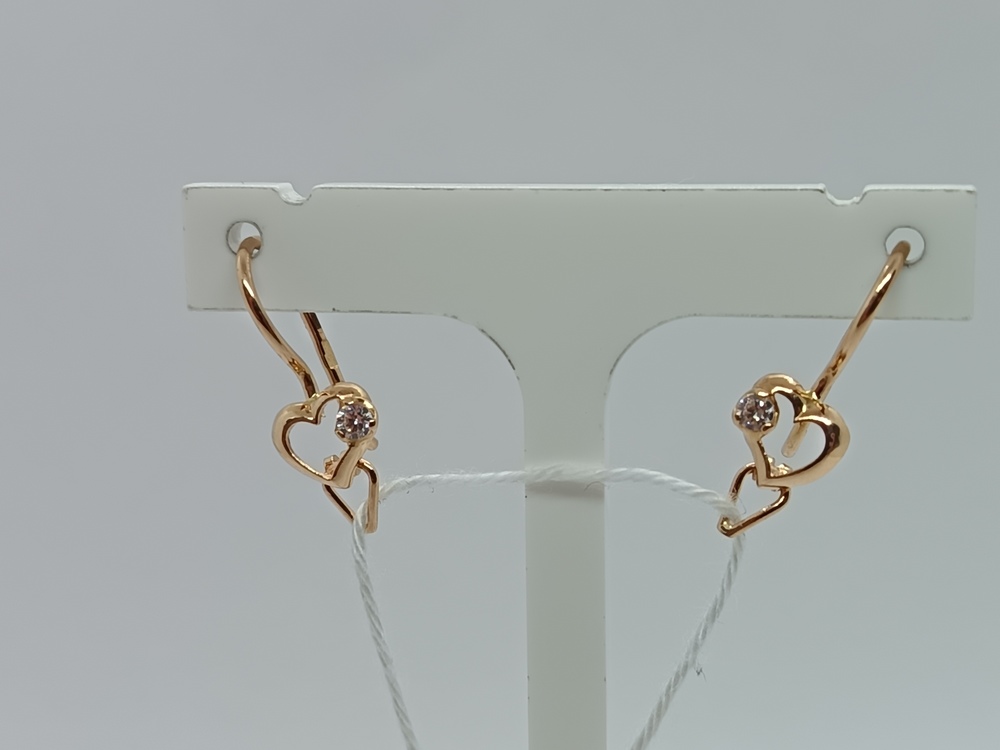 СКМ585 СЕРЬГИ С КАМНЕМ (Au 585)