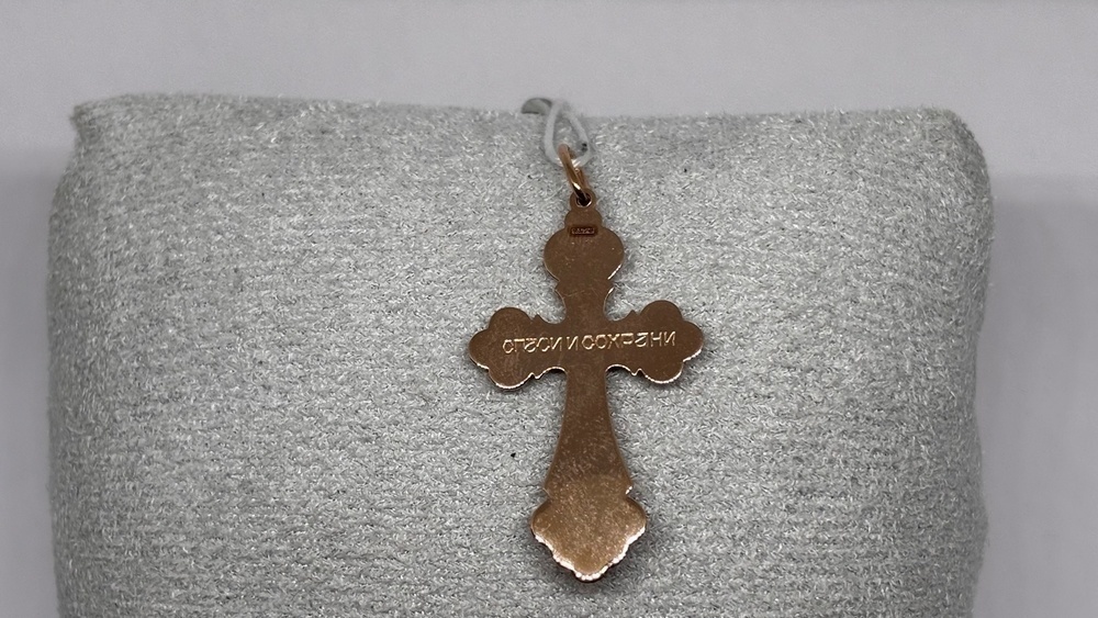 ПОДКБК585 ПОДВЕСКА КРЕСТ БЕЗ КАМНЯ (Au 585)