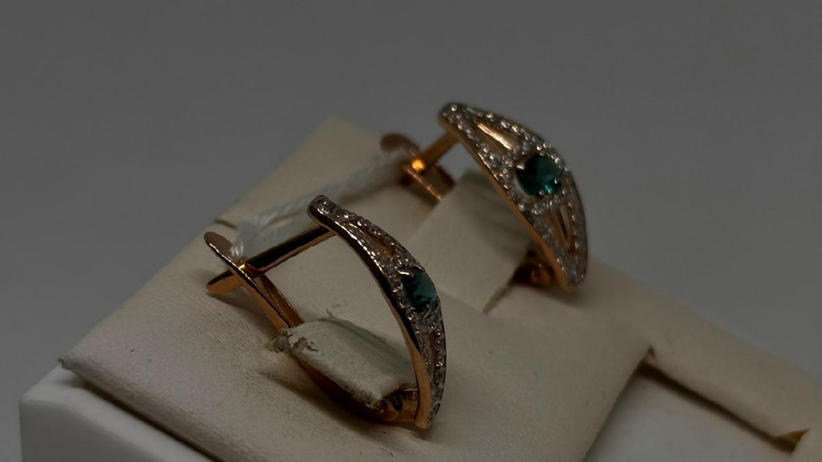 СКМИ585 СЕРЬГИ С КАМНЯМИ (Au 585)