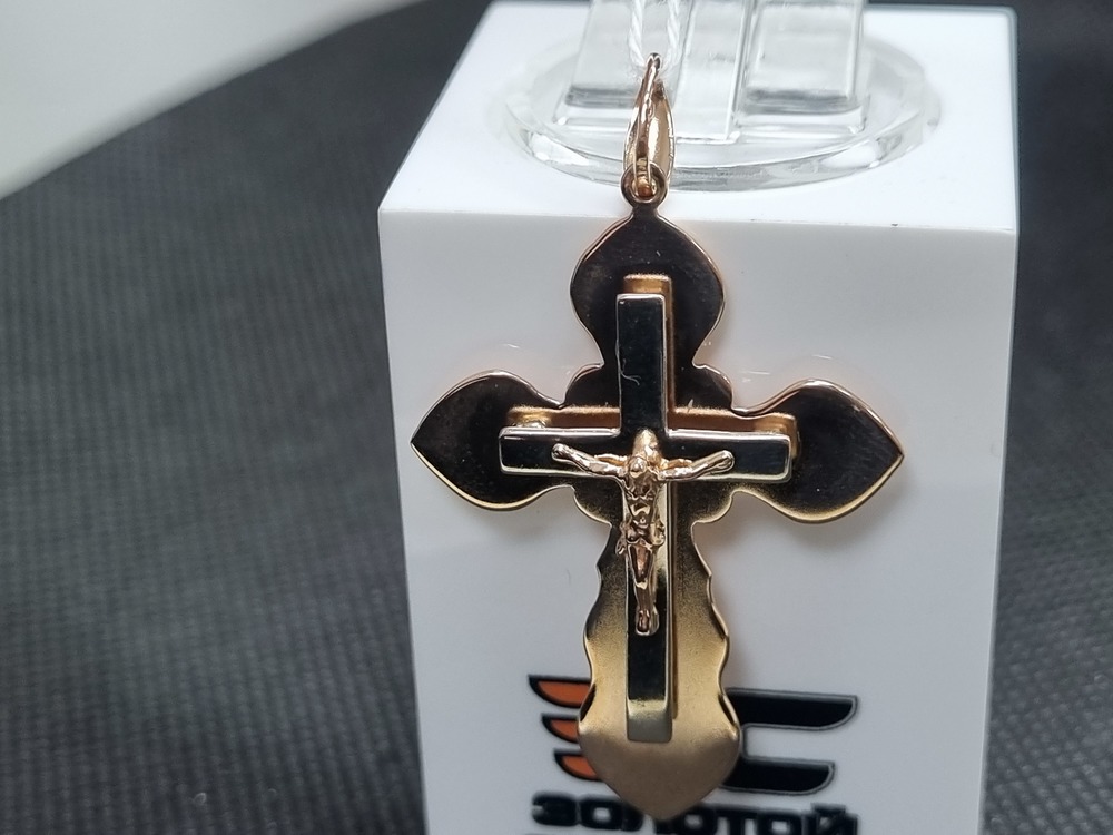ПОДВЕСКА КРЕСТ БЕЗ КАМНЯ (Au 585)